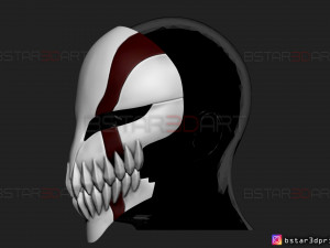 hollow mask - kurosaki ichigo - bleach 3d print model 3Dプリントモデル