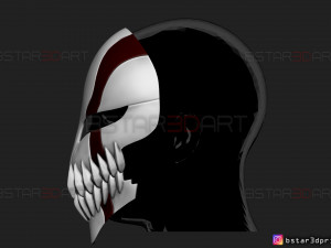 hollow mask - kurosaki ichigo - bleach 3d print model 3Dプリントモデル