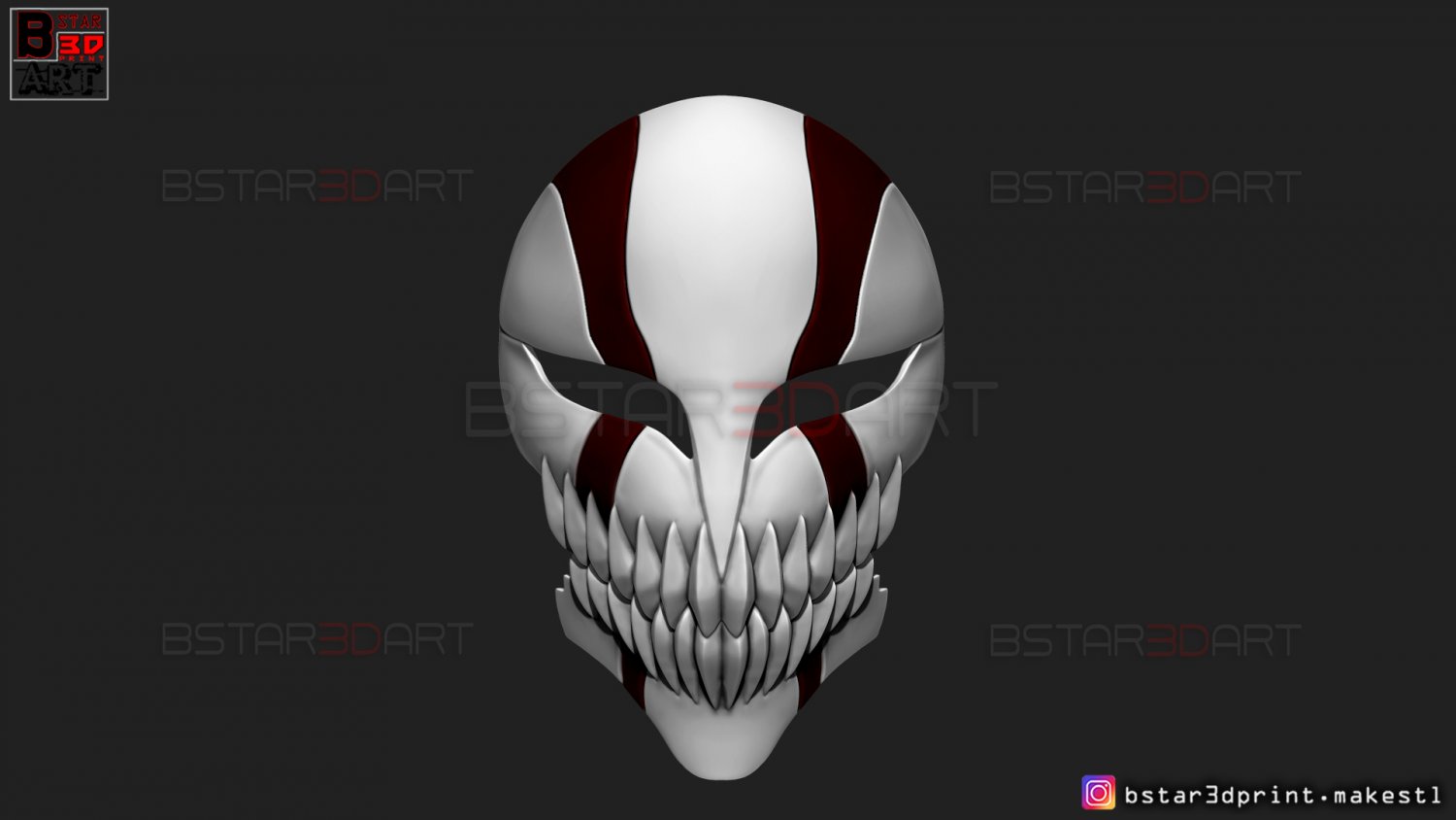 3D Printed The Whole Hollow Mask - Kurosaki Ichigo - Bleach by Bstar3Dprint
