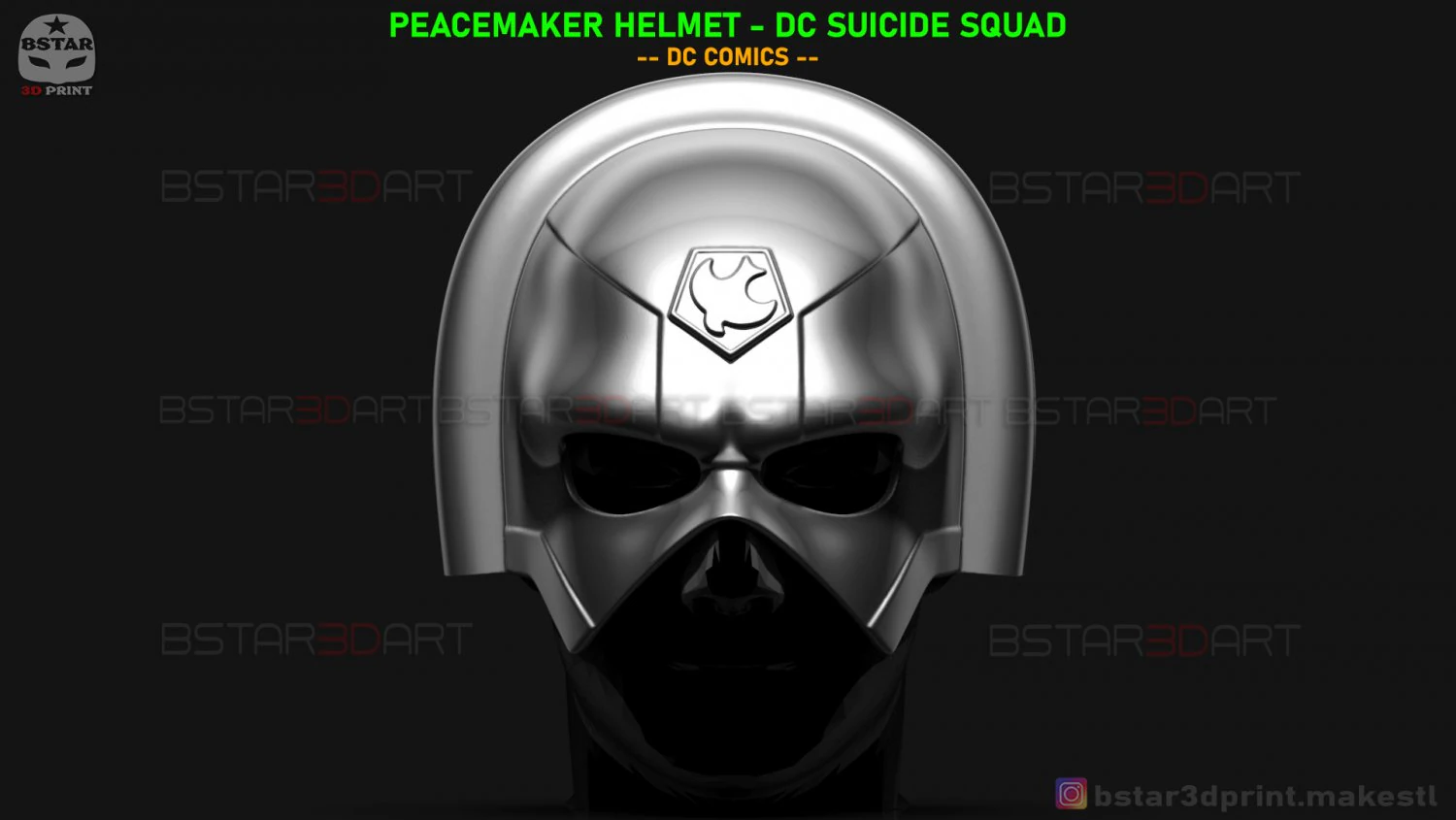 peacemarker helmet - the suicide squad - dc comics 3d print model 3D Print Model .c4d .max .obj .3ds .fbx .stl .blend 