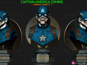 zombie captain america bust - marvel what if comics 3d print model 3D प्रिंट मॉडल