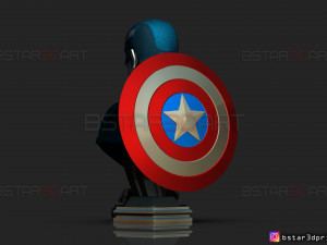 zombie captain america bust - marvel what if comics 3d print model Modèles 3D en vedette