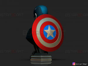 zombie captain america bust - marvel what if comics 3d print model 3D Print Model