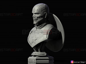 zombie captain america bust - marvel what if comics 3d print model Modèles 3D en vedette