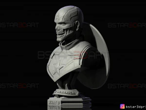 zombie captain america bust - marvel what if comics 3d print model 3D Print Model
