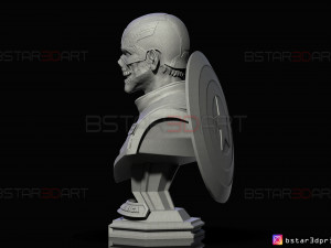 zombie captain america bust - marvel what if comics 3d print model Modèles 3D en vedette