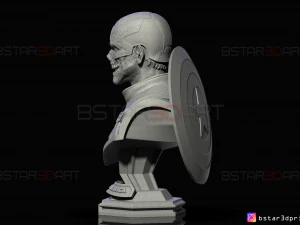 zombie captain america bust - marvel what if comics 3d print model 3D Print Model