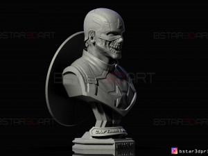 zombie captain america bust - marvel what if comics 3d print model Modèles 3D en vedette