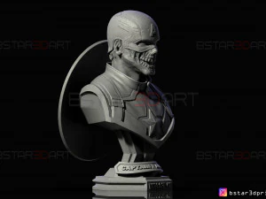 zombie captain america bust - marvel what if comics 3d print model 3D Print Model