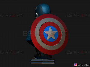 zombie captain america bust - marvel what if comics 3d print model Modèles 3D en vedette