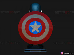 zombie captain america bust - marvel what if comics 3d print model Modèles 3D en vedette