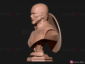 zombie captain america bust - marvel what if comics 3d print model Modèles 3D en vedette