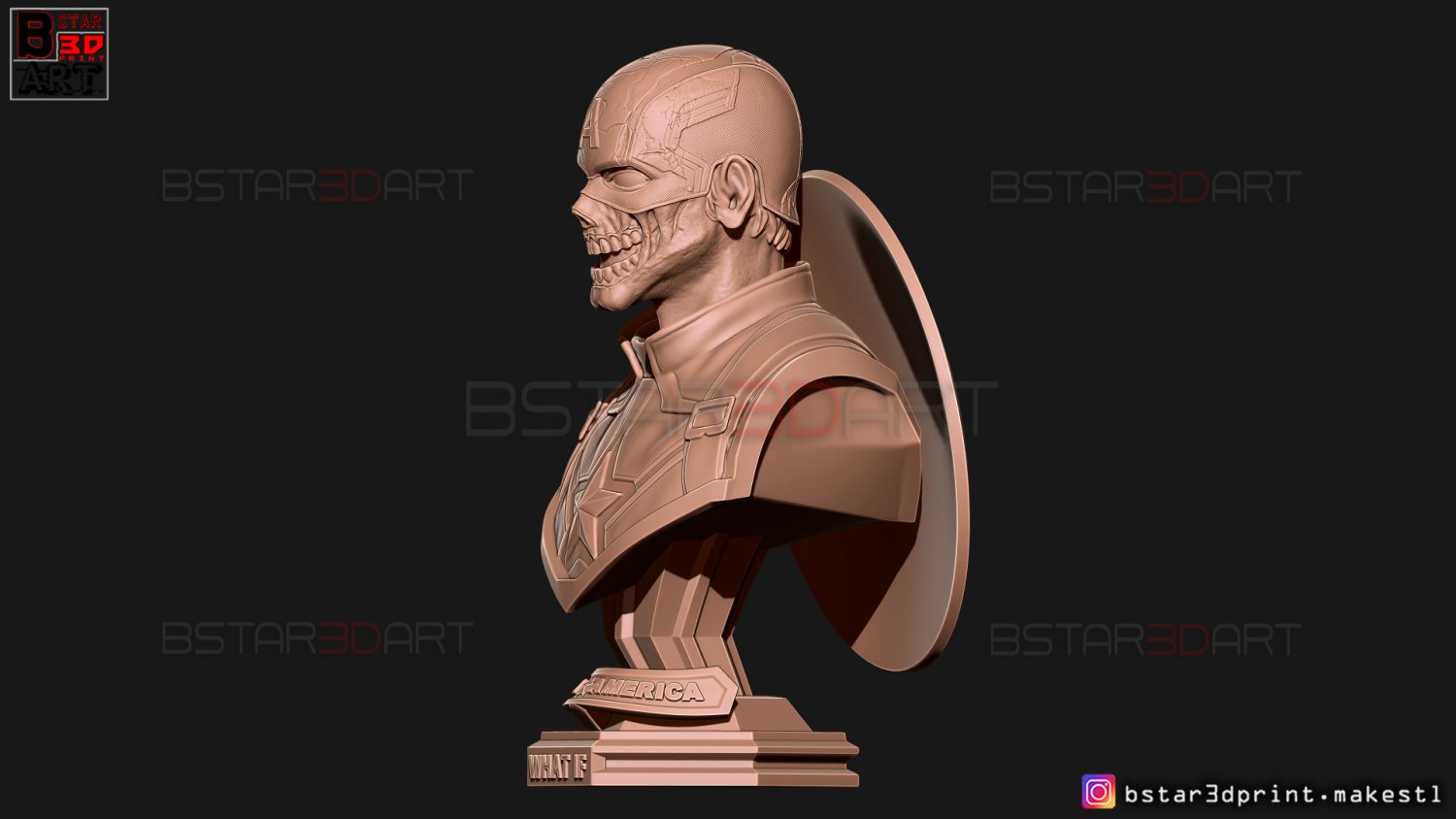 Zombie Captain America Bust - Marvel What If Comics 3d Print Model.