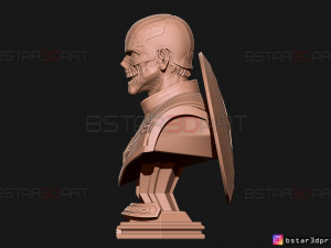 zombie captain america bust - marvel what if comics 3d print model Modèles 3D en vedette