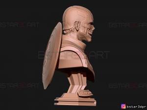 zombie captain america bust - marvel what if comics 3d print model Modèles 3D en vedette