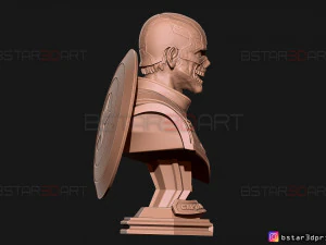zombie captain america bust - marvel what if comics 3d print model 3D Print Model