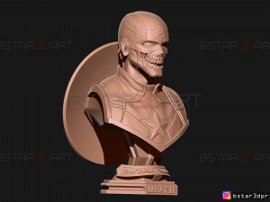 zombie captain america bust - marvel what if comics 3d print model Modèles 3D en vedette