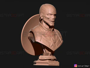 zombie captain america bust - marvel what if comics 3d print model 3D Print Model