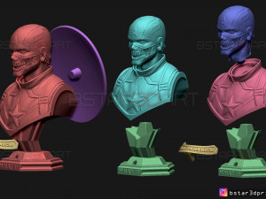 zombie captain america bust - marvel what if comics 3d print model Modèles 3D en vedette