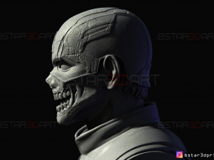zombie captain america bust - marvel what if comics 3d print model Modèles 3D en vedette