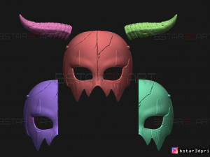 shin ah mask - akatsuki no yona wearable cosplay 3d print model Model Cetak 3D
