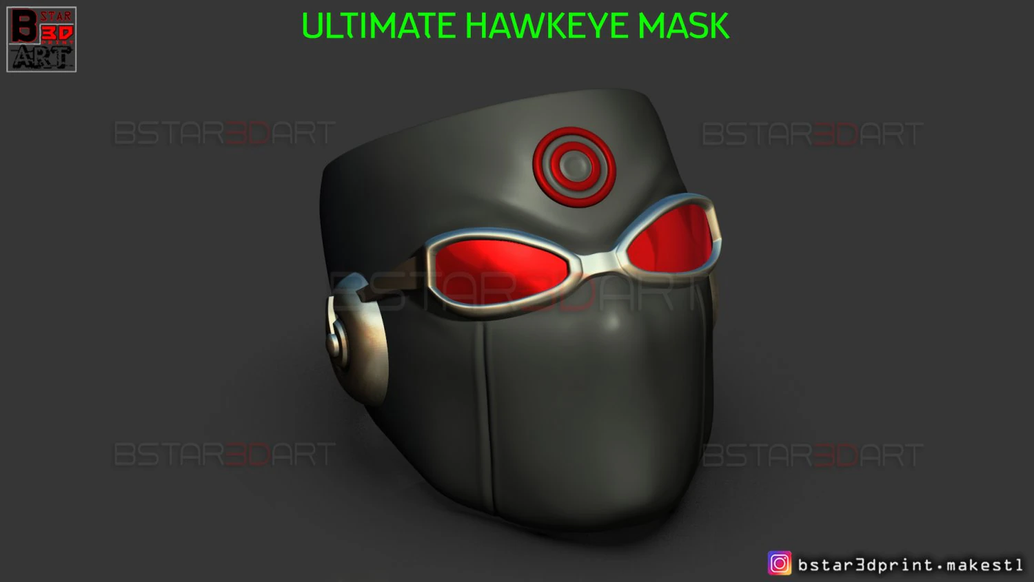 ultimate hawkeye mask - marvel comics cosplay 3d print model 3D Print Model .c4d .max .obj .3ds .fbx .stl .blend