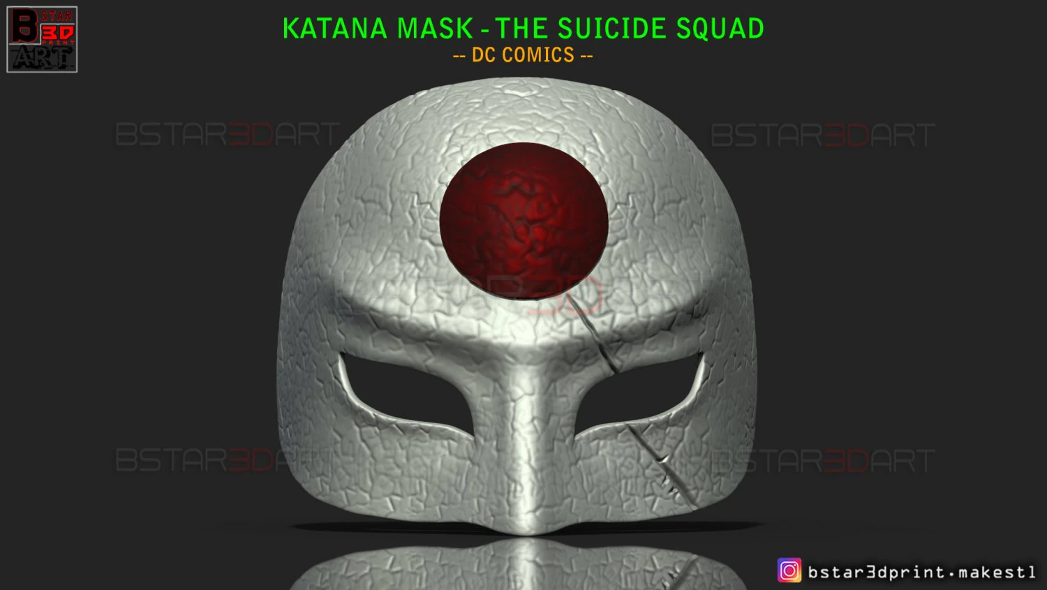 katana mask - the suicide squad - dc comics cosplay 3d print model 3D Print Model .c4d .max .obj .3ds .fbx .stl .blend 