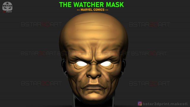 the watcher mask - marvel comics 3d print model 3D Baskı Modeli .c4d .max .obj .3ds .fbx .stl .blend 