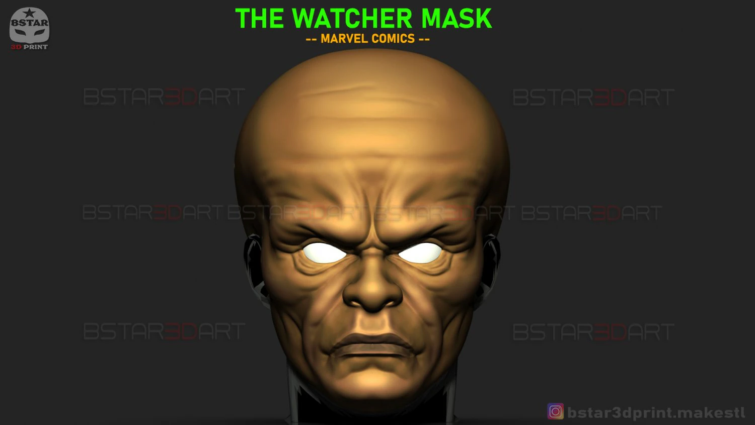 the watcher mask - marvel comics 3d print model 3D Print Model .c4d .max .obj .3ds .fbx .stl .blend 