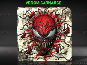venom carnage - frame decor - venom movie 2021 - marvel comics 3d print model 3D Print Model