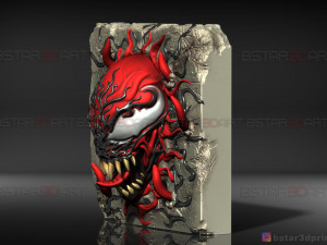 venom carnage - frame decor - venom movie 2021 - marvel comics 3d print model 3D Принт Модель