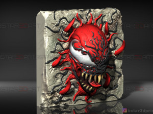 venom carnage - frame decor - venom movie 2021 - marvel comics 3d print model 3D Принт Модель