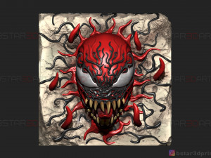 venom carnage - frame decor - venom movie 2021 - marvel comics 3d print model 3D Принт Модель