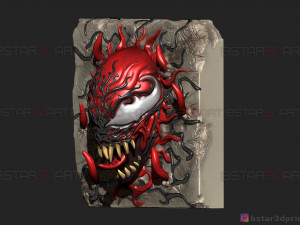 venom carnage - frame decor - venom movie 2021 - marvel comics 3d print model 3D Принт Модель