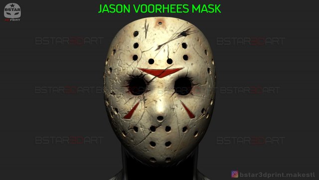 jason voorhees mask - friday 13th movie - horror halloween mask 3d print model 3Dプリントモデル .c4d .max .obj .3ds .fbx .stl .blend 