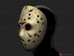 jason voorhees mask - friday 13th movie - horror halloween mask 3d print model 3Dプリントモデル