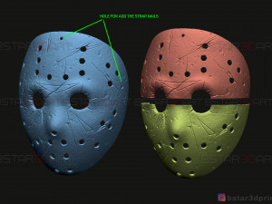 jason voorhees mask - friday 13th movie - horror halloween mask 3d print model 3Dプリントモデル