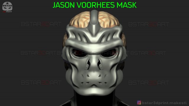 jason voorhees mask - friday 13th movie - horror halloween mask 3d print model 3D-Druckmodell .c4d .max .obj .3ds .fbx .stl .blend 