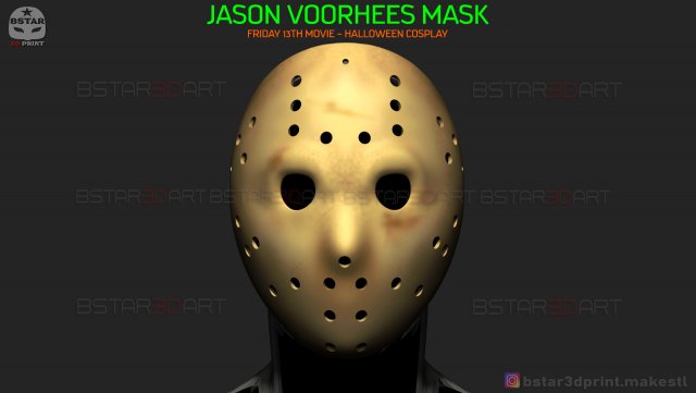 jason voorhees original mask - friday 13th movie - halloween toy Modèles 3D en vedette .c4d .max .obj .3ds .fbx .stl .blend