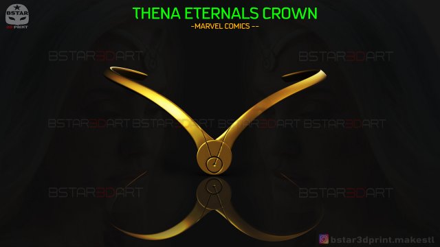 thena eternals crown - angelina joli headband - eternals marvel movie 2021 3D Принт Модель .c4d .max .obj .3ds .fbx .stl .blend 