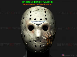 jason voorhees maskesi - korku cadılar bayramı maskesi - 13. cuma filmi 3D Baskı Modeli