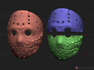 jason voorhees mask - horror halloween mask - friday 13th movie Modelo de impresión 3D