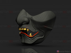 ghost of tsushima - the sakai mask - samurai cosplay mask 3D 打印模型
