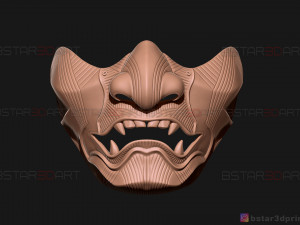 ghost of tsushima - the sakai mask - samurai cosplay mask 3D 打印模型