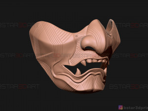 ghost of tsushima - the sakai mask - samurai cosplay mask 3D 打印模型