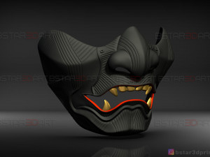 ghost of tsushima - the sakai mask - samurai cosplay mask 3D 打印模型