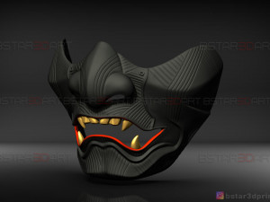 ghost of tsushima - the sakai mask - samurai cosplay mask 3D 打印模型