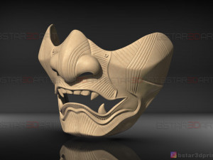 ghost of tsushima - the sakai mask - samurai cosplay mask 3D 打印模型