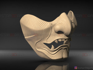 ghost of tsushima - the sakai mask - samurai cosplay mask 3D 打印模型