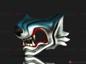 ghost of tsushima - wolf mask - samurai cosplay mask 3d print model Modelo de Impressão 3D